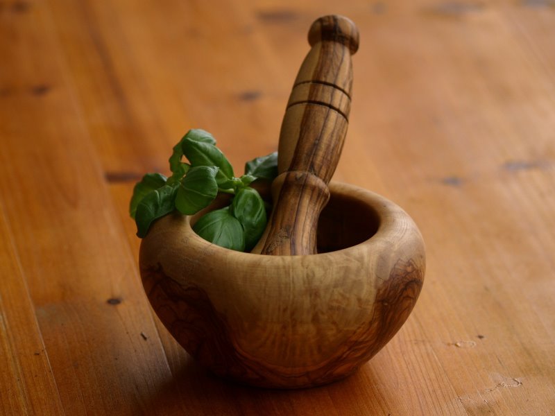 Mörser aus Holz Mörser aus Holz