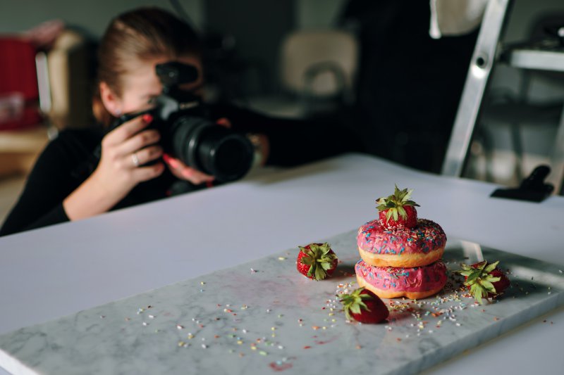 Fotoshooting von Donuts 
