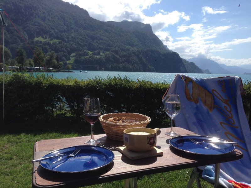 Fondue vor wunderbarer Kulisse
