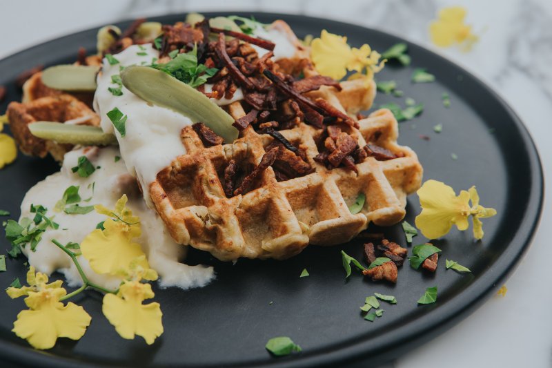 Belgische Waffel herzhaft belegt Belgische Waffel herzhaft belegt