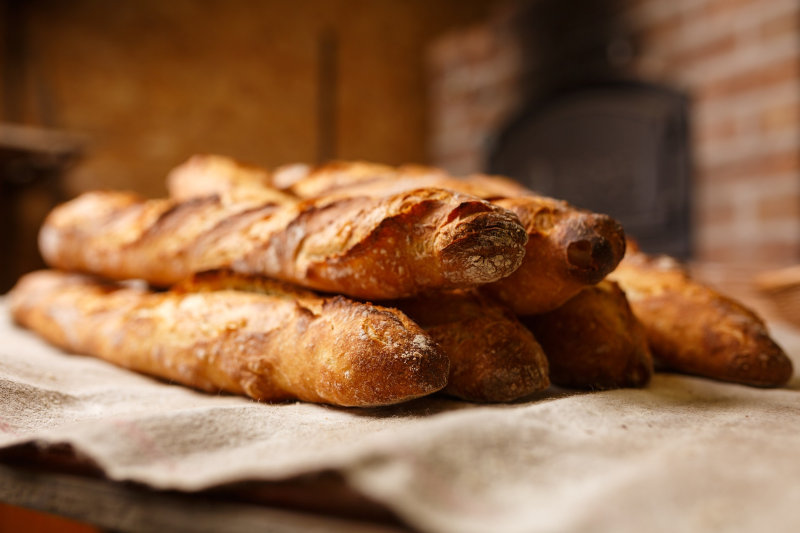 Baguettes gestapelt
